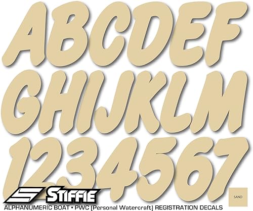 Miniatura 2 de STIFFIE Whip-One - Calcomanías de identificación alfanuméricas, adhesivos de números de registro para barcos y embarcaciones personales, color