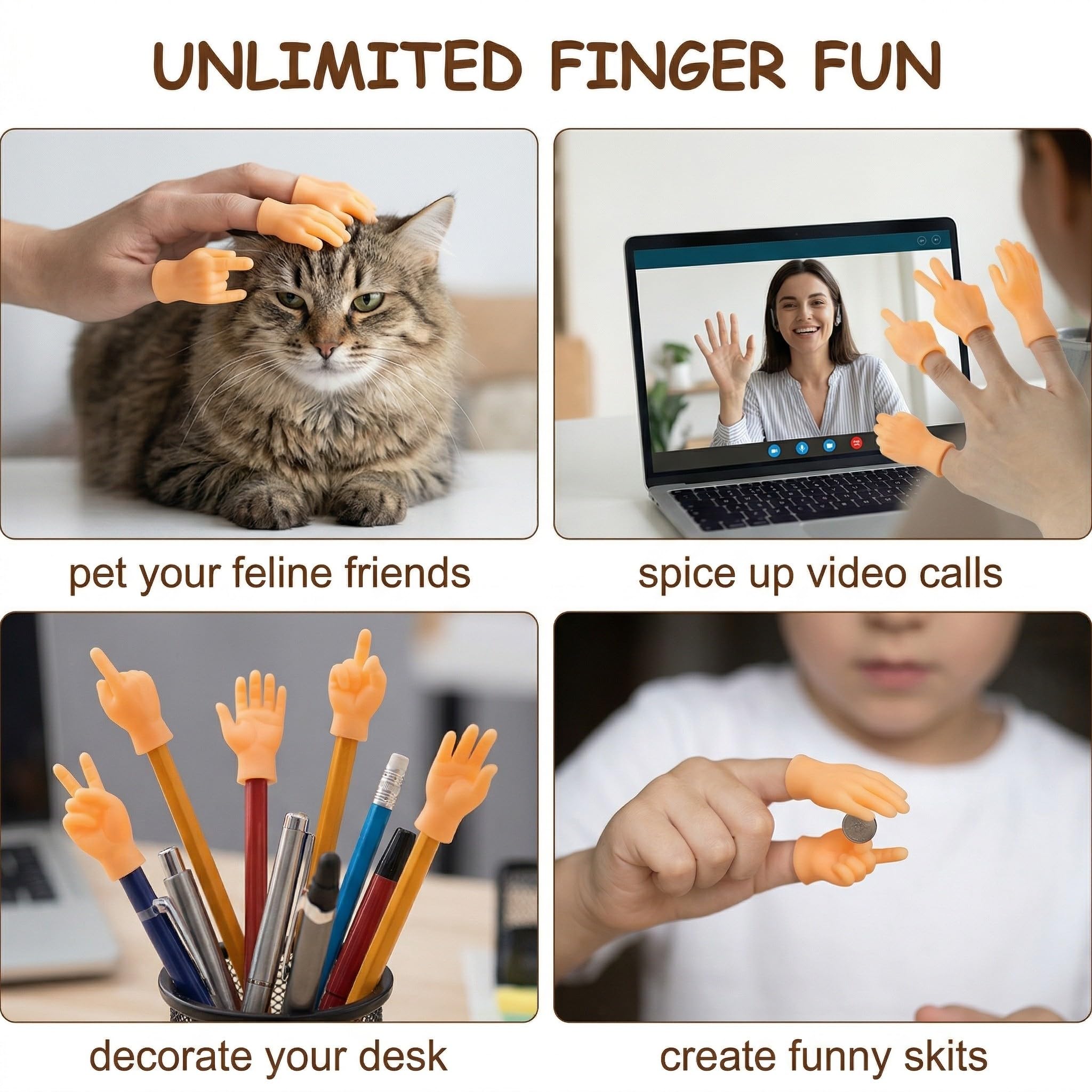12 Pcs Tiny Hands Mittelfinger Puppets Mini Finger Puppets Hands Major Kleine Fingerpuppen Mini Hands Spiel dekors Zubehör Geschenk für Puppen-Kasperletheater, Fingerpuppen
