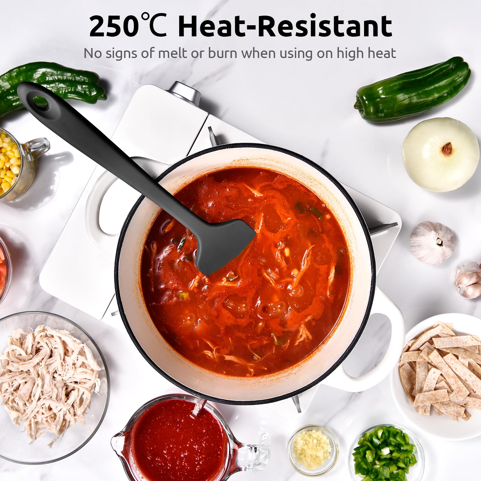 U-Taste 35.6cm Extra Large Silicone Spatula: 250℃ Heat Resistant Long Flexible Rubber Bowl Scraper - Image 3