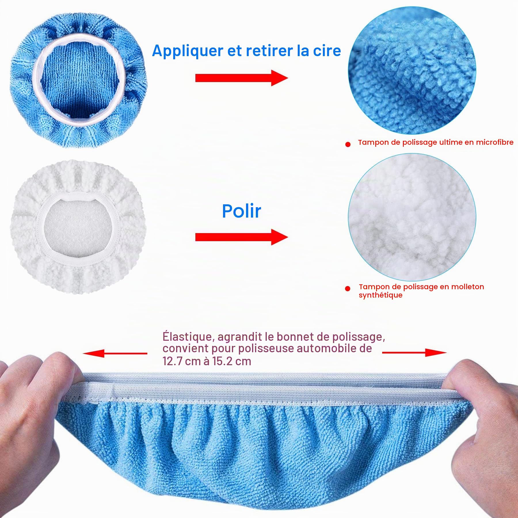 SIQUK Lot de 16 tampons de polissage en mousse de 12,7 cm pour perceuse