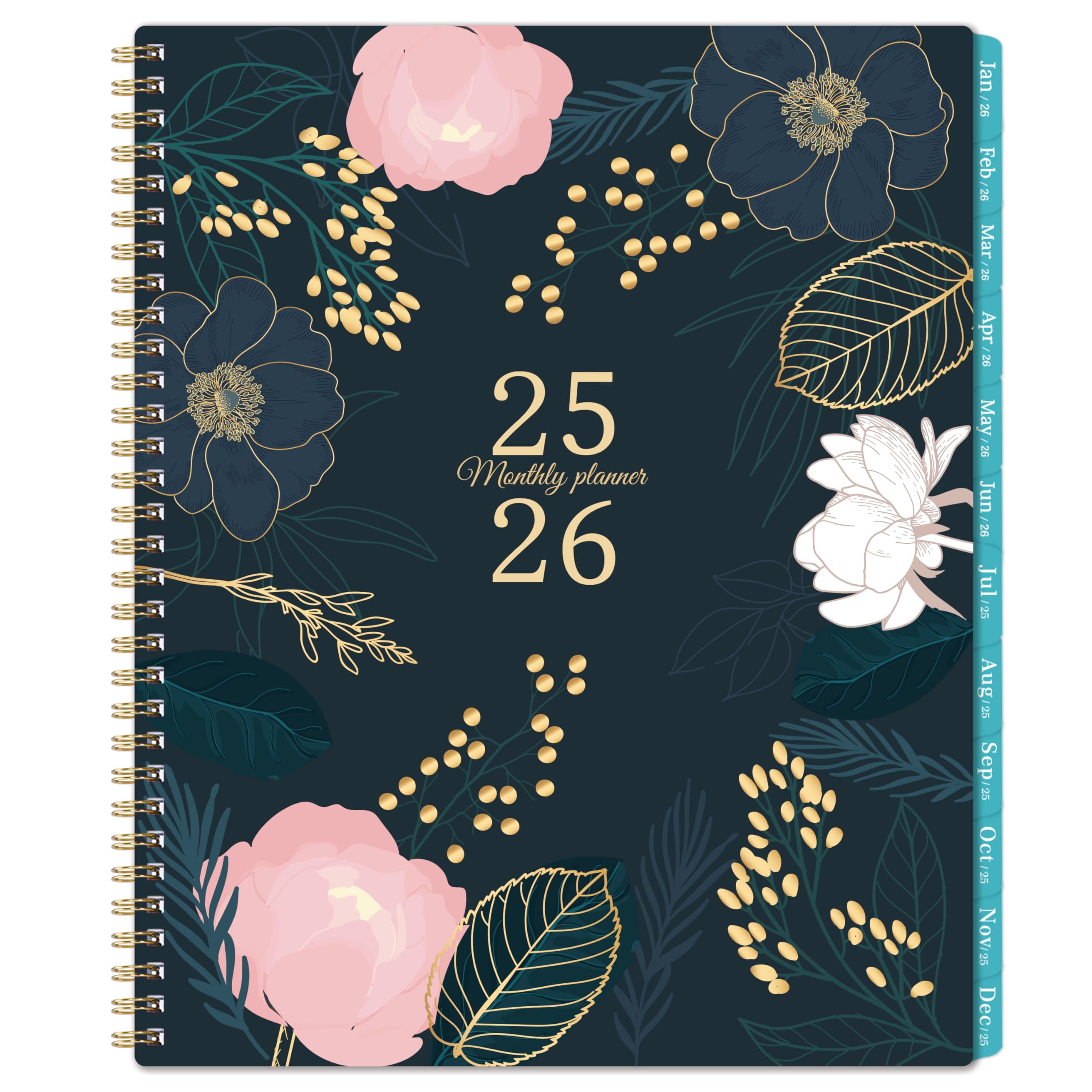 2026 Monthly Planner - Monthly Planner/Calendar 2026, January 2026 - December 2026, 9‘’ x 11'', Months Tabs, Double-Sided Pockets, Twin-Wire Biding, Holidays, Notes Pages, Julian Dates