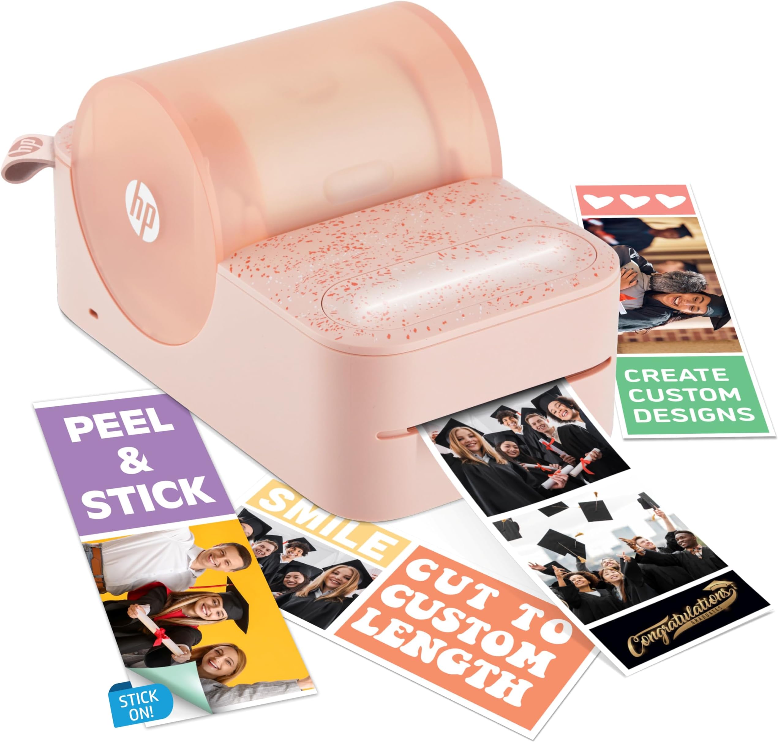 HP Sprocket Panorama Instant Color Label & Smartphone Photo Printer - Portable - Personalize Prints 2” x .5”- 9” on Zink Sticky-Back Photos - Create Photobooth Strips & Custom Designs in App - Pink
