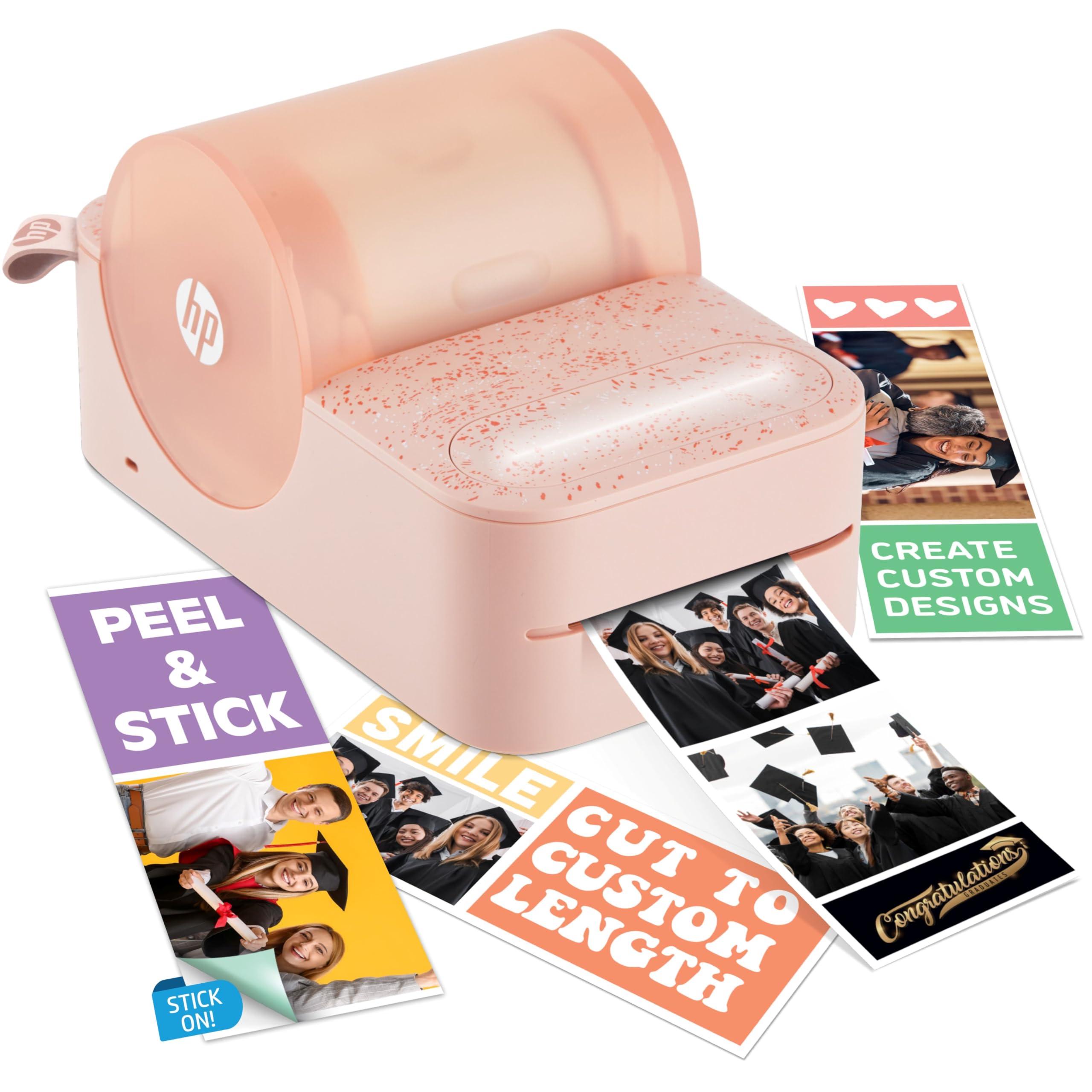 HP Sprocket Panorama Impresora portátil para Fotos y Etiquetas a Color instantáneas Desde Smartphone, Fotos Zink Adhesivas de 2 x 0.5-9 Pulgadas (5 x 1.3-23 cm), para Uso doméstico, Color Rosa.