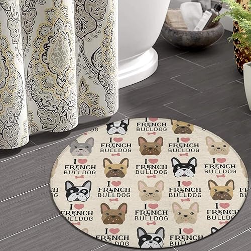 Miniatura 4 de Alfombra redonda moderna, antideslizante, lavable a máquina, alfombra circular para cocina, oficina, sala de sofá, yoga, alfombra redonda suave