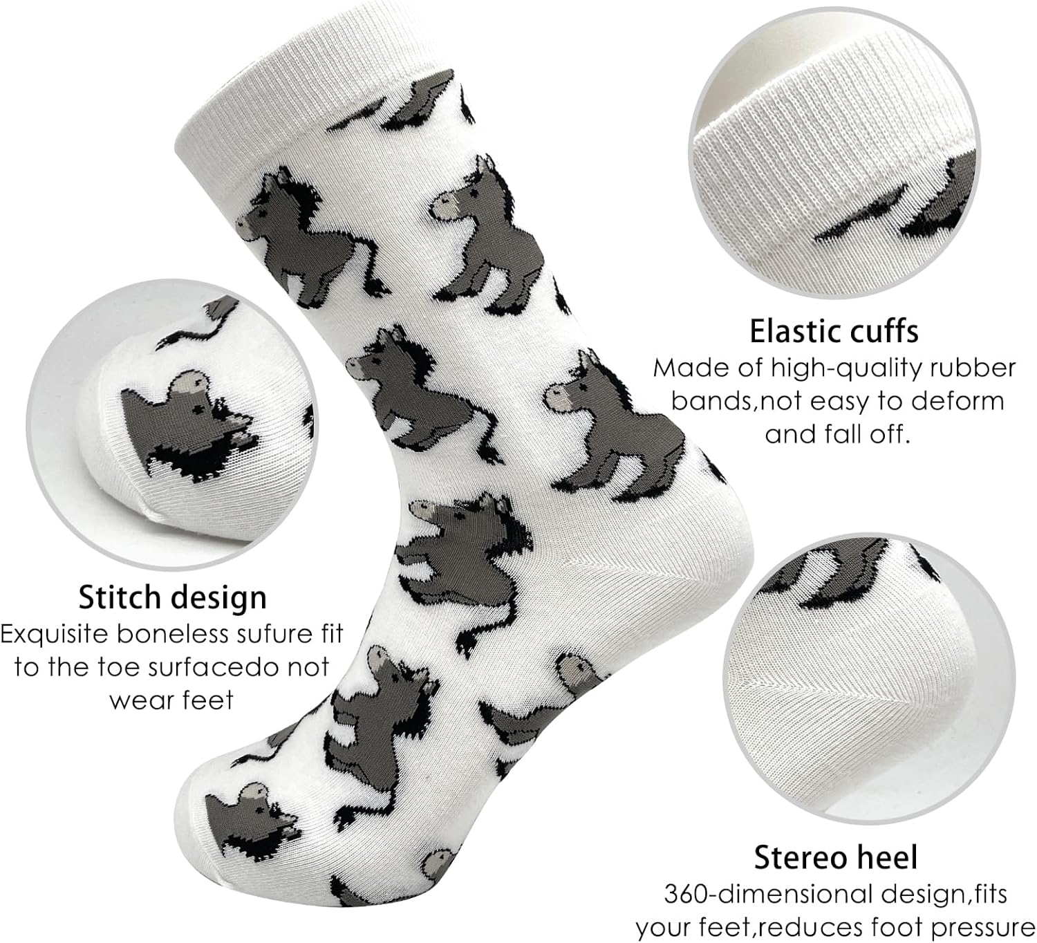 Women's Cute Funny Novelty Casual Cotton Crew Socks For Men Women Gifts - Image 4