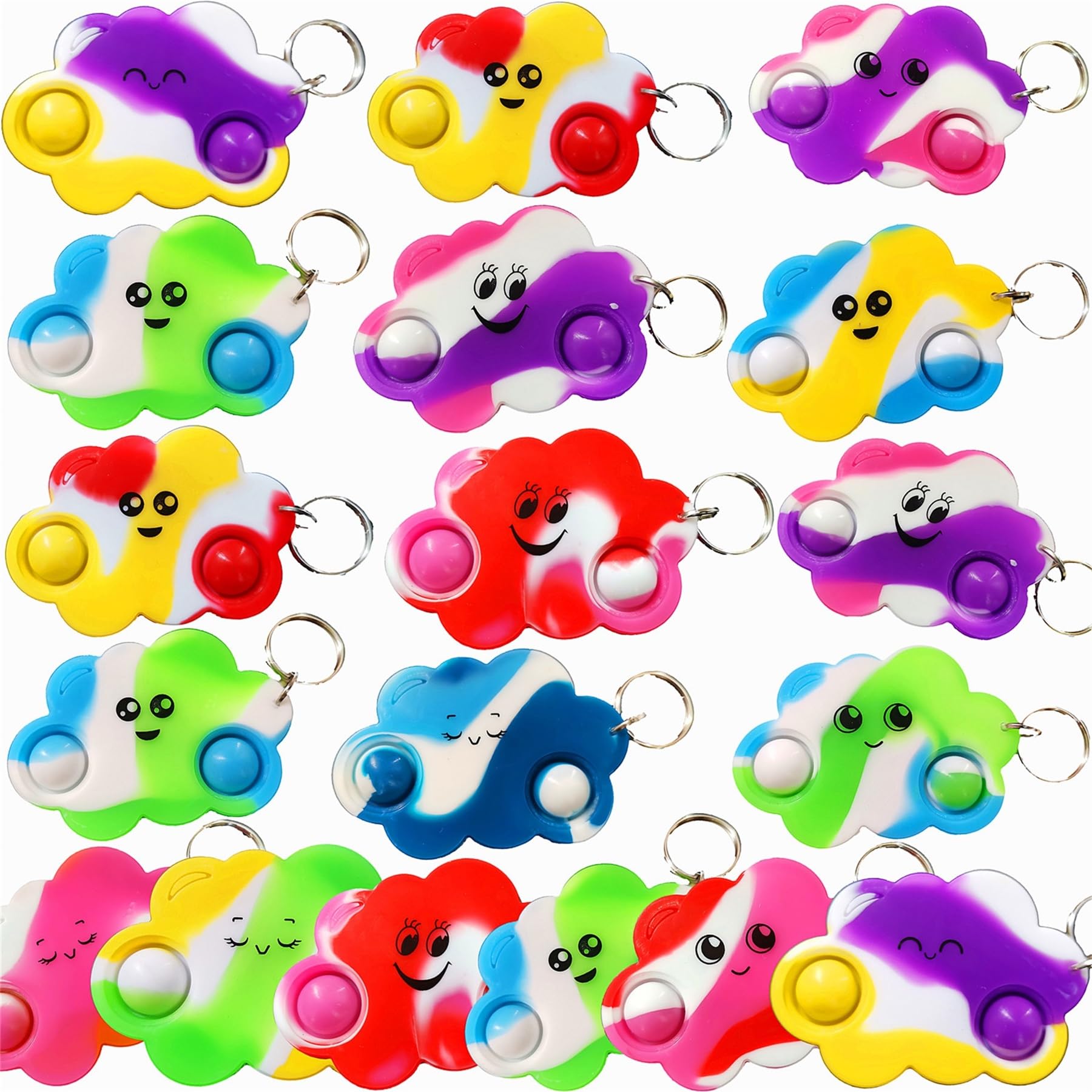 mypush popo 30 Packs Sky Cloud Classroom Students Gifts Bulk Bubble Fidgets Gifts from Teacher, Cloud Mini Pop Holiday Rewards Party Favors for Kids