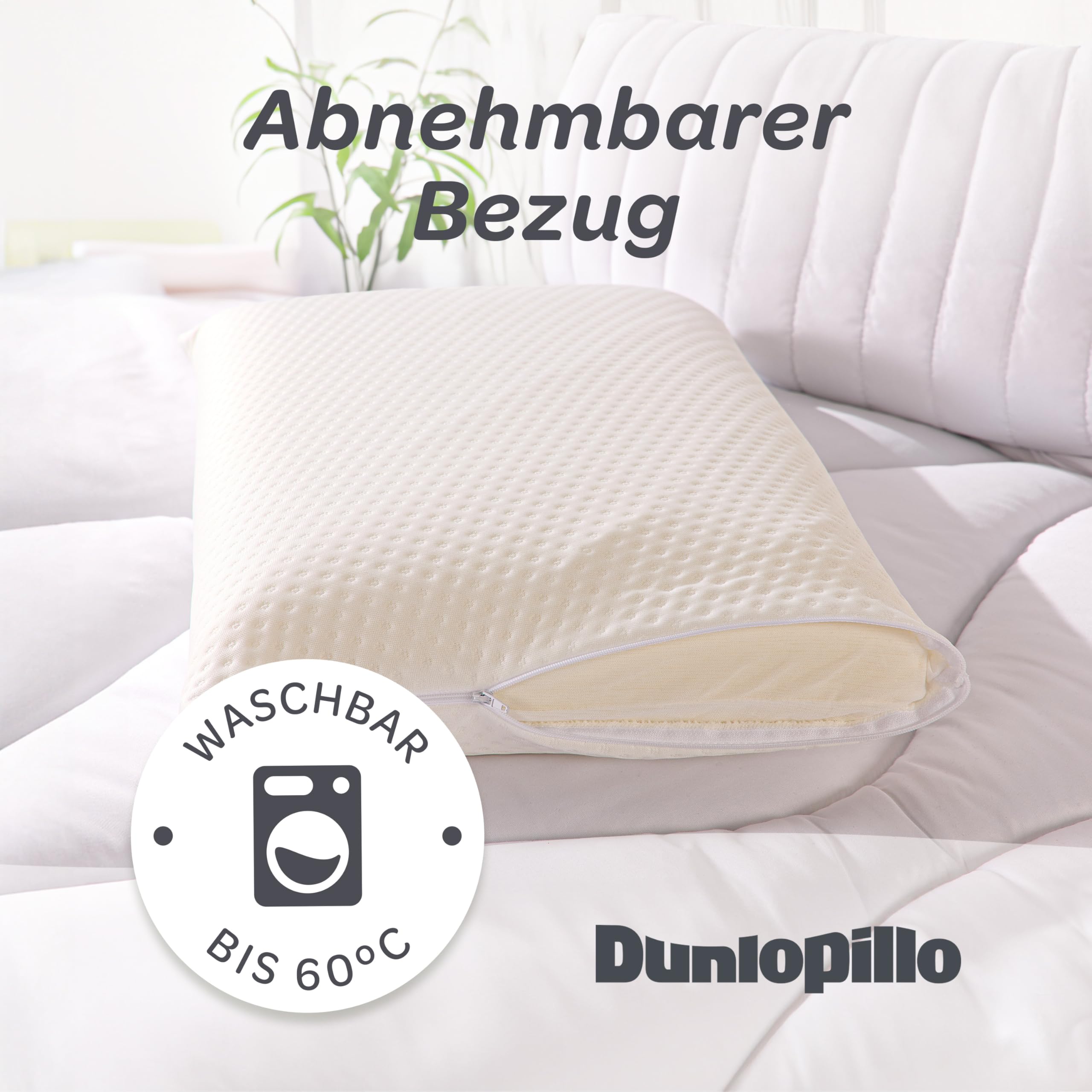 Dunlopillo Cuscino cervicale – Cuscino ortopedico di alta qualità con imbottitura in memory foam, perfetto cuscino ergonomico per dolori al collo, 55 x 35 x 11 cm