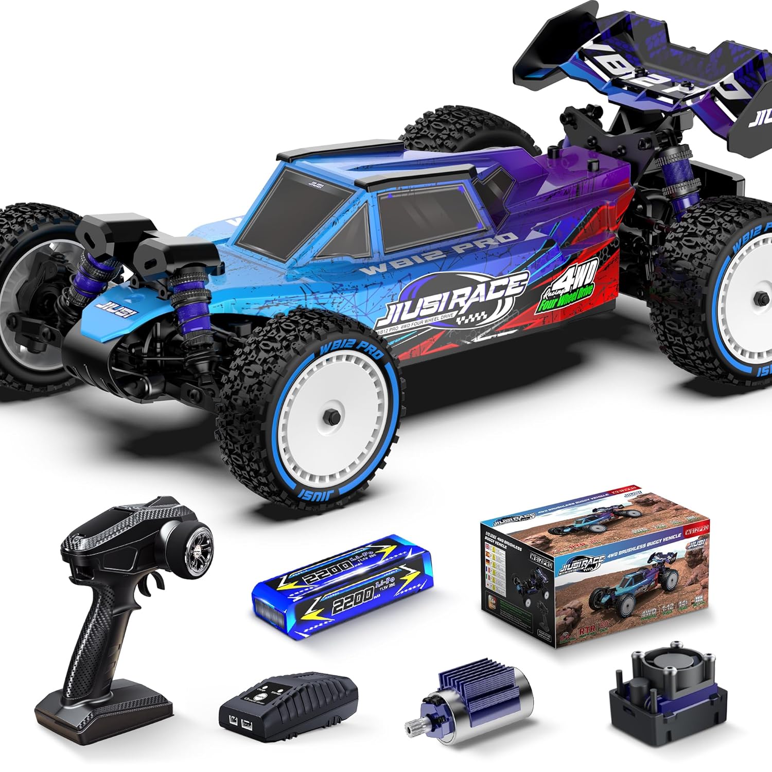1 12 Brushless RC Cars Fast 50 mph Hobby Electric Off-Road Buggy 4WD Racing RC Truck with 3S