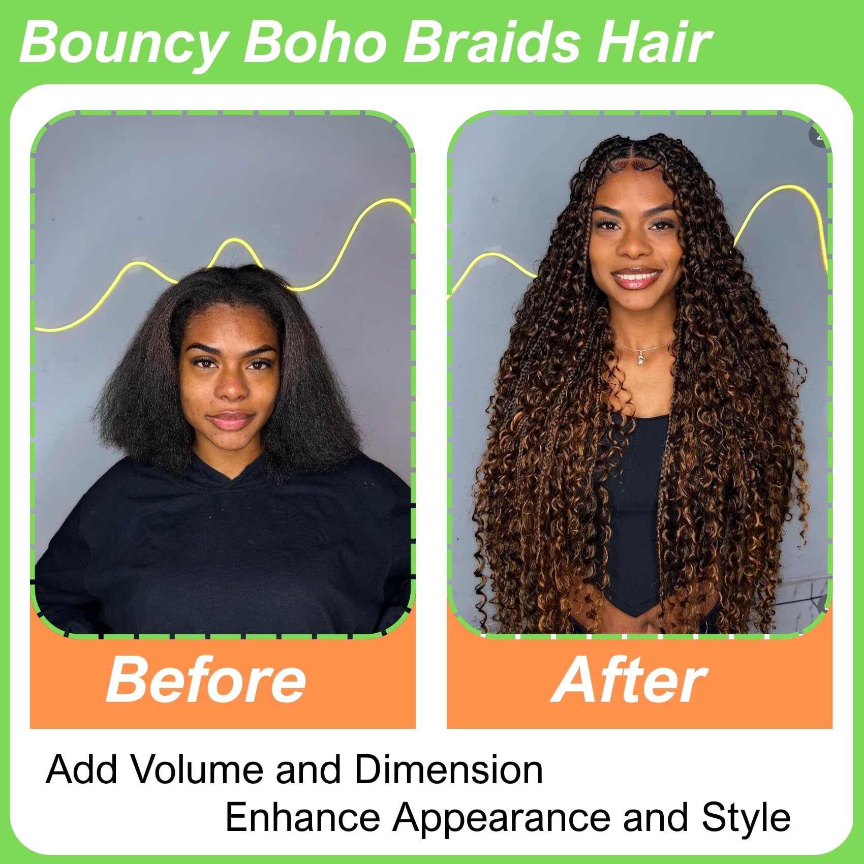 Capelli per Trecce Ginger Pre-Stirati per Trecce Boho Sintetici Colorati 350 Deep Wave Capelli per Trecce Boho per Intrecciare