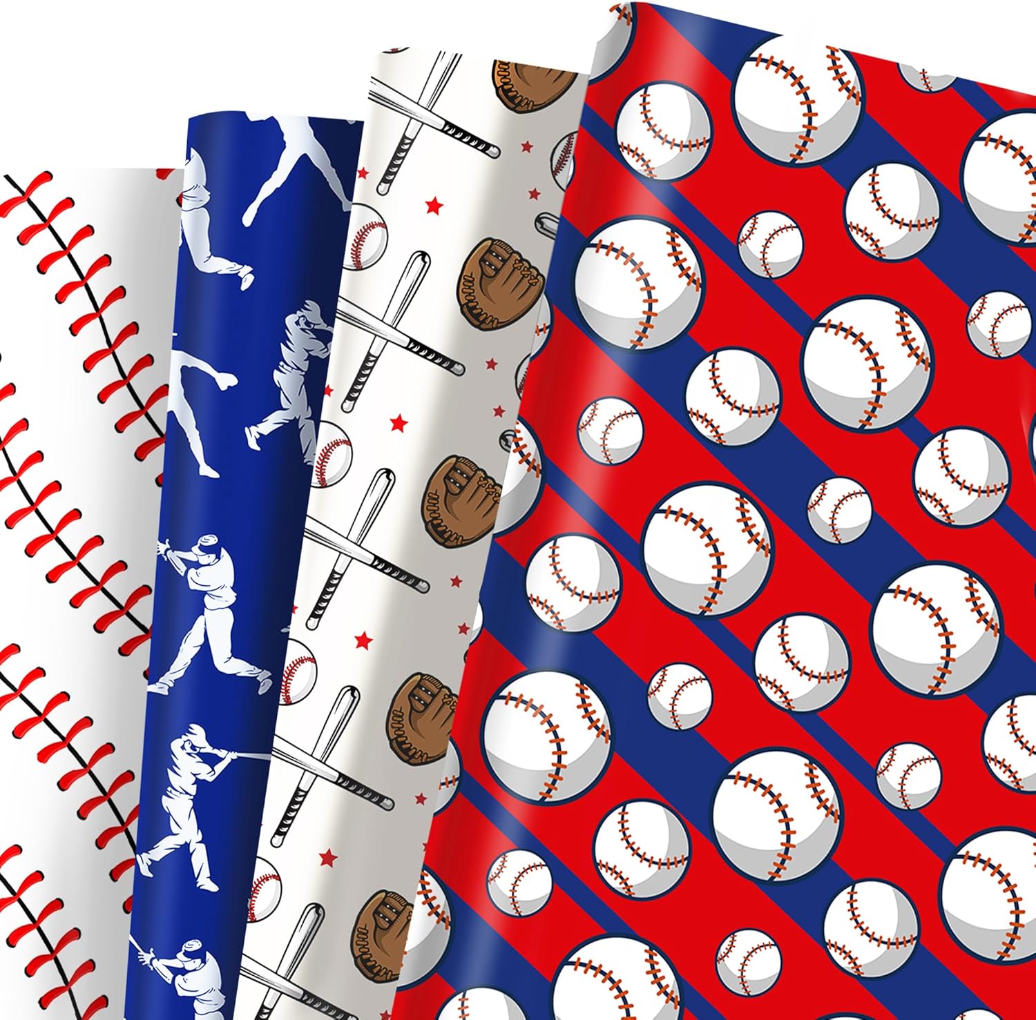 12 Sheets Baseball Wrapping Paper, 20x27in Baseball Gift