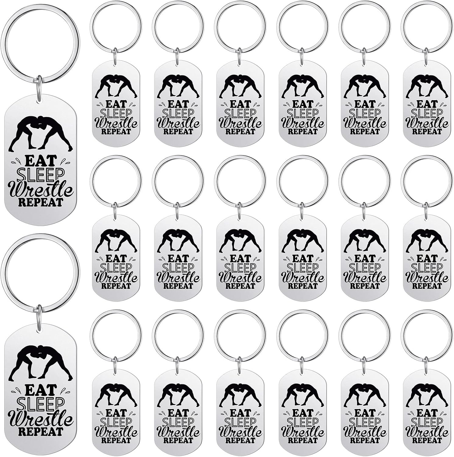 Quelay 24 Pcs Wrestling Keychain Gifts for Wrestlers Fans