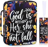 Vista 10 de Laumoi Funda para la Biblia para mujer, funda de Biblia floral de 10 pulgadas, bolsa protectora portátil para suministros de estudio bíblico, Varios