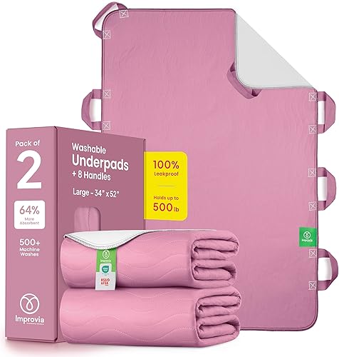 Miniatura 11 de Improvia Almohadilla de cama de posicionamiento, con 8 asas reforzadas, de secado rápido, lavable, impermeable, para levantar, girar, trasladar