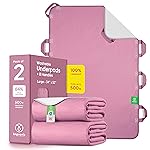 Improvia Positioning Bed Pad, with 8 Reinforced Handles, Quick-Drying, Washable, Waterproof, for Lifting, Turning, Transfering, Elderly and Incontinence Patients (Pink, Pack of 2)