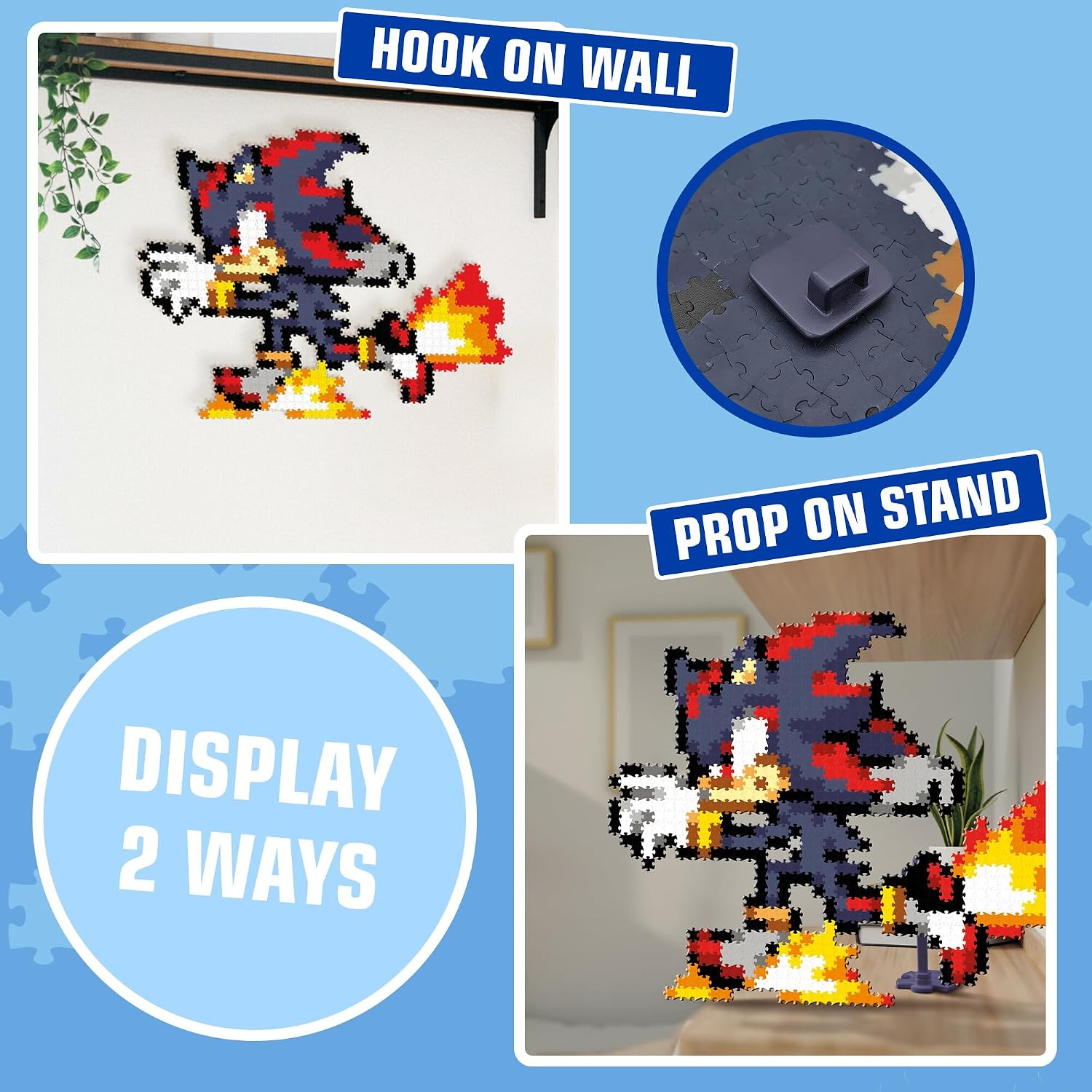Jixelz Remix Sonic the Hedgehog Craft Kit - Running Shadow - 700+ Pieces image 3