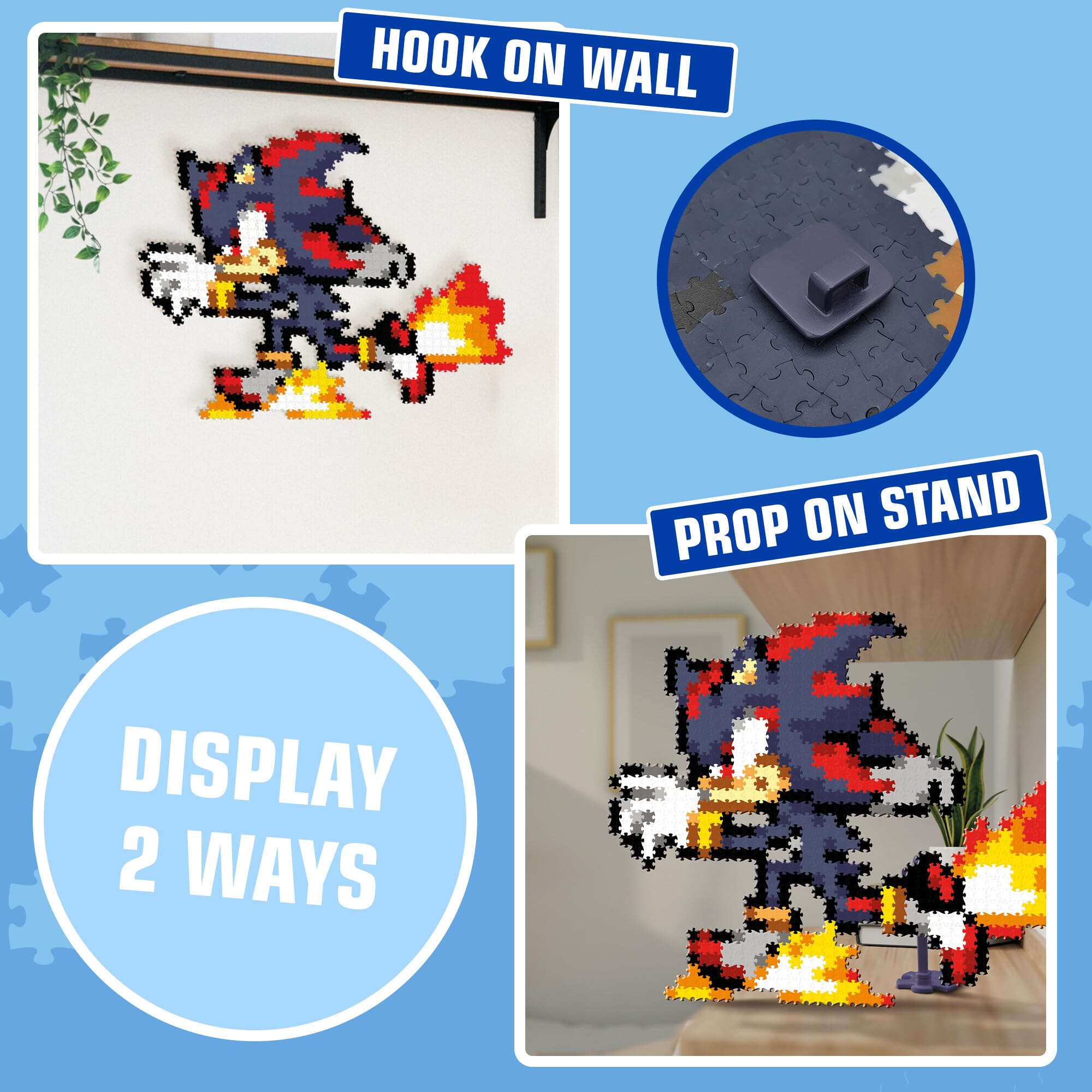 TOMY Jixelz Remix Sonic The Hedgehog zestaw rzemieślniczy - Running Shadow - ponad 700 sztuk