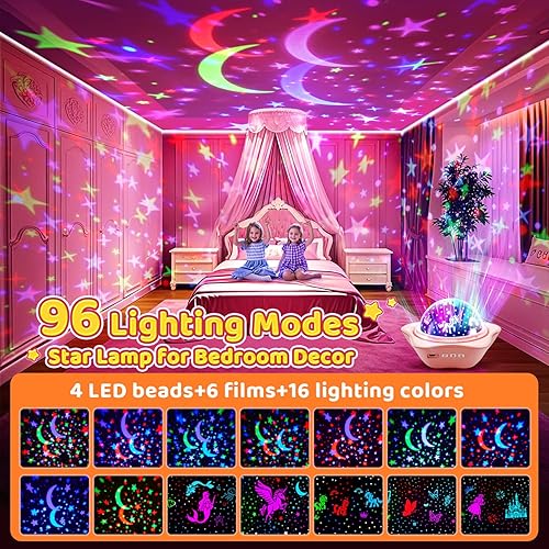 Miniatura 3 de One Fire Regalos de unicornios para niñas, proyector de luz nocturna, 6 películas, decoración de dormitorio de unicornio para niñas, luz nocturna de
