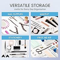 Vista 6 de Beauticom Caja personal de almacenamiento para manicurista profesional uñas pedicura (tamaño grande) (40 piezas, azul)