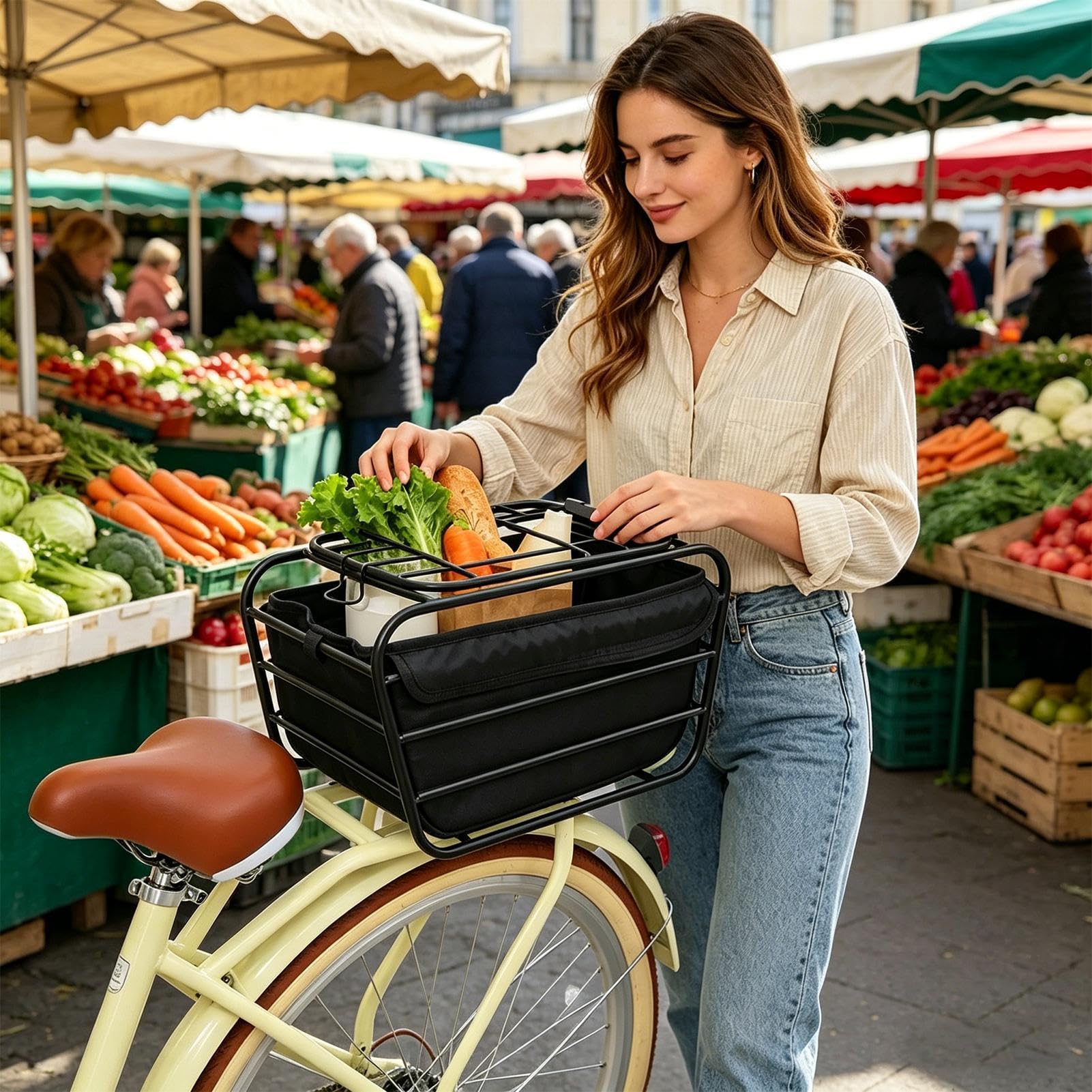 Kosz rowerowy z tyłu, kosz rowerowy dla psów z zamykaną pokrywą | Kosz rowerowy dla psa – kosz do siedzenia z blokadą pokrywy na wyjazdy, wizyty weterynaryjne i wizyty w parku