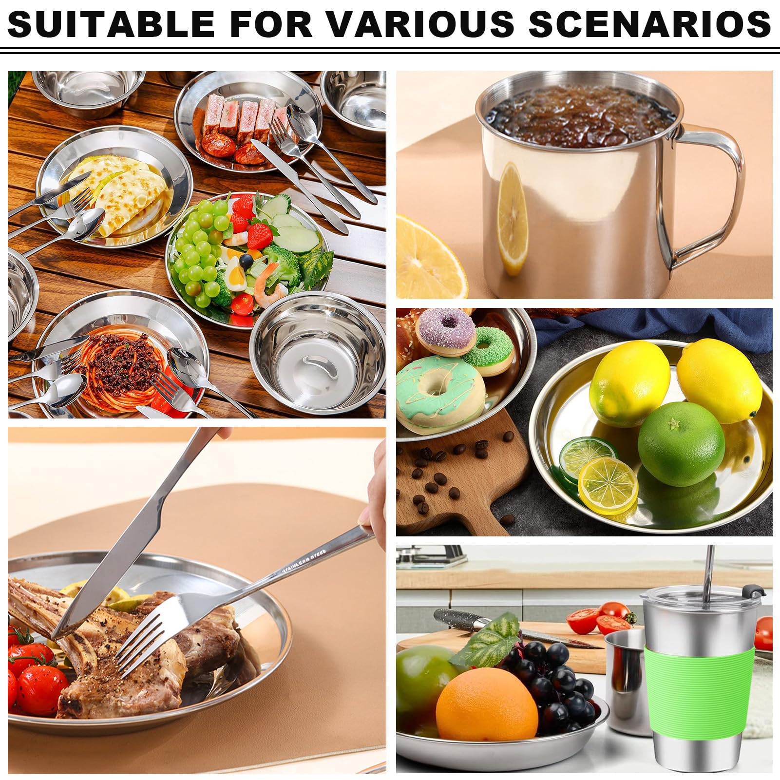 YushengTai Camping Geschirr Set 10-teilig - Edelstahl Outdoor Geschirr | Mit Tragetasche Für 1-2 Personen