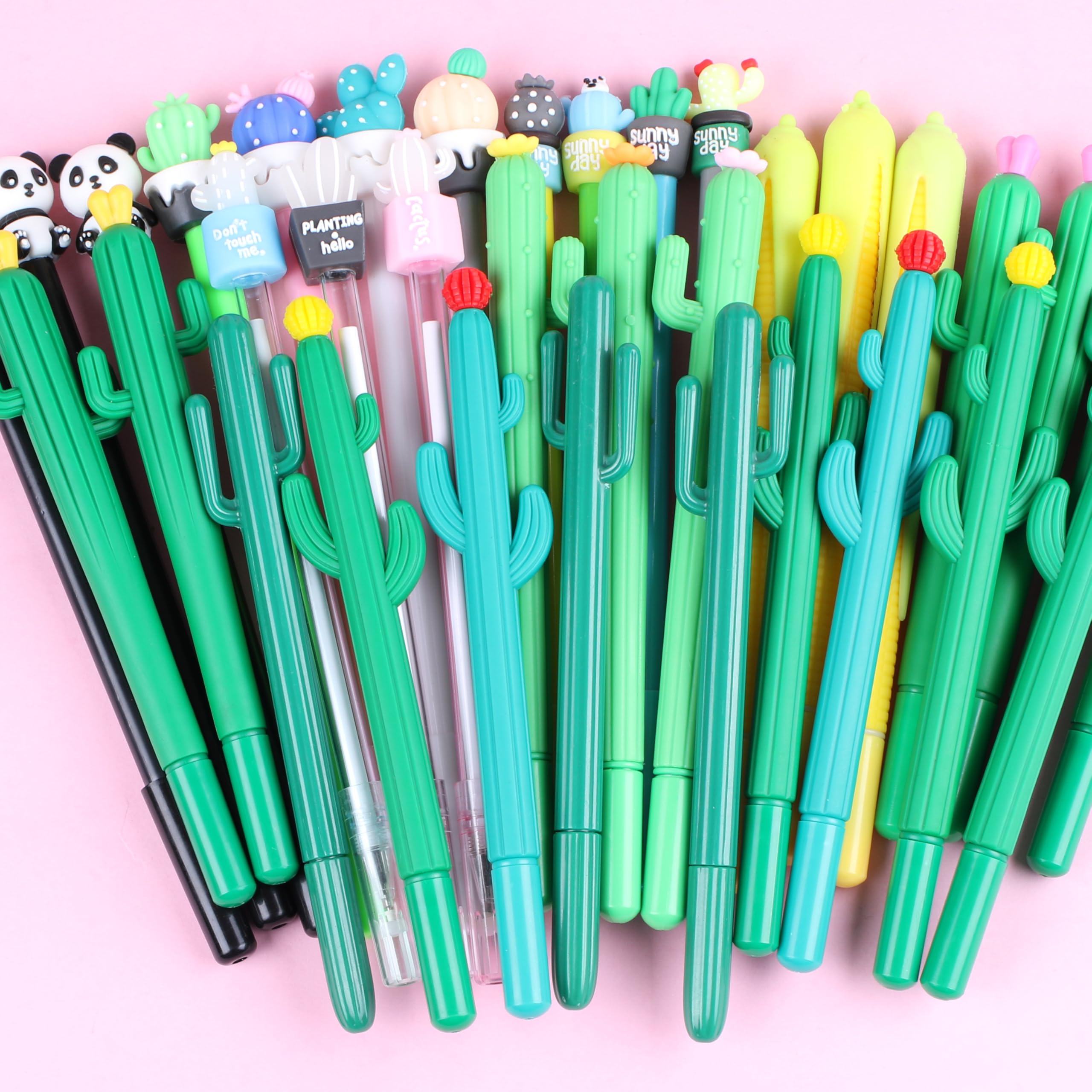 36Pcs/Bulk Cute Pens Novelty Cactus Gel Pen Funny Journal Cool Fancy Kawaii Fun Rollerball Pen, Creative School Office Supply Party Favors Kids Adults Men Women Girl Teens Writing Stationery Pen Set - Image 2