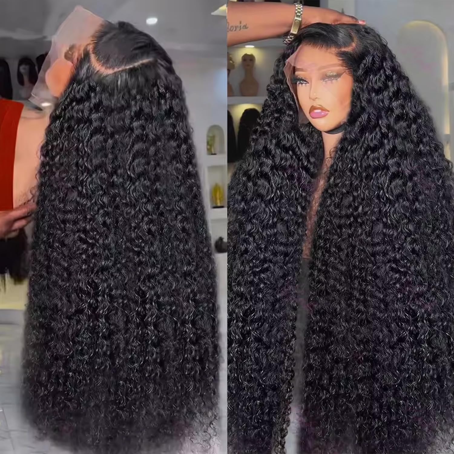 13x6 Full Lace Frontal Wig Water Wave Virgin Human Hair 20Inch Glueless Amazon.com : Lemoda 13x6 Full Lace Frontal Wig Water Wave  main image 2