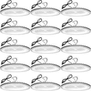 XYCN 15 Pack 150W UFO Led High Bay Light,120VAC,21050LM 5000K Daylight Area Lighting,IP66 Waterproof 650W MH/HPS with Plug Commercial Bay Lighting for Warehouse/Shop/Workshop/Barn/Gym/Factory