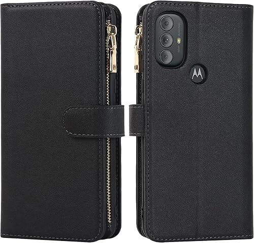 Miniatura 7 de Jaorty Funda para Motorola Moto G Pure (2021)Moto G Power (2022)Moto G Play (2023) Funda tipo cartera, 9 ranuras para tarjetas Funda extraíble