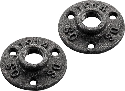 1/2" Floor Flange - Home Expert 30 Pack Malleable Cast Iron Pipe Flange Pipe Fitting with Threaded Hole for Industrial Metal Pipe