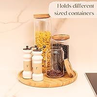 Vista 5 de Bandeja de servir de bambú, bandeja redonda de madera, bandeja de servir de madera, fruta, pan, plato de ensalada, tabla de servir charcutería, 9.8