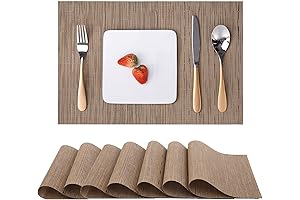 Square Woven PVC Placemats Heatproof Table Place Mats Set of 8