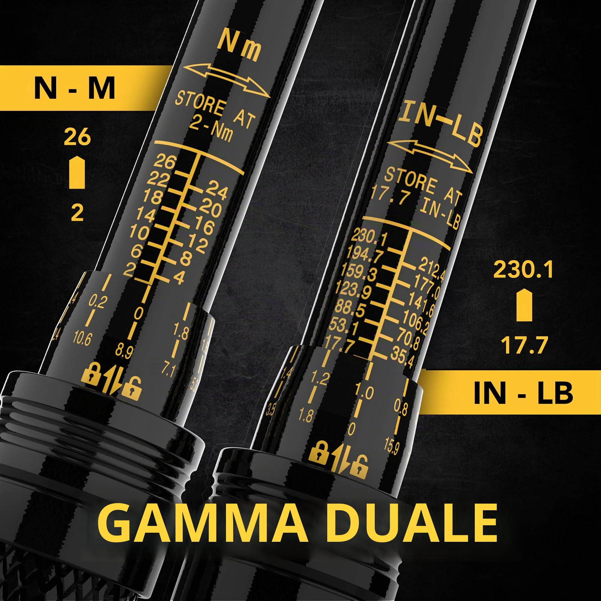 LEXIVON Chiave dinamometrica per bicicletta, attacco da 1/4", Newton Meter | ingranaggio a 72 denti, tipo a scatto bidirezionale, 2-26 Nm (17,7-231"-lb) | Portatile per bici da strada e mountain bike