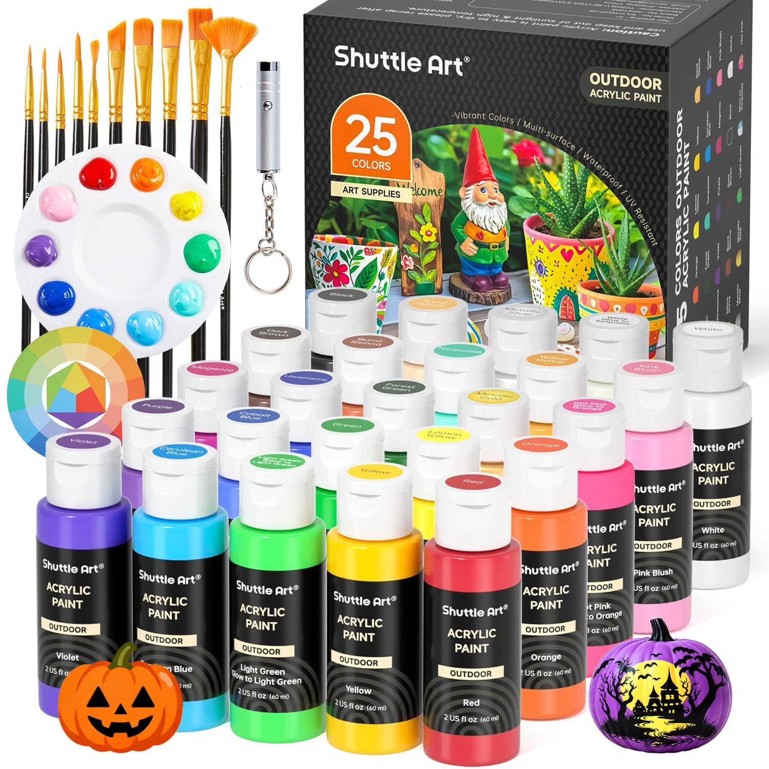 Shuttle Art 25 Colors Outdoor Acrylic Paint Set