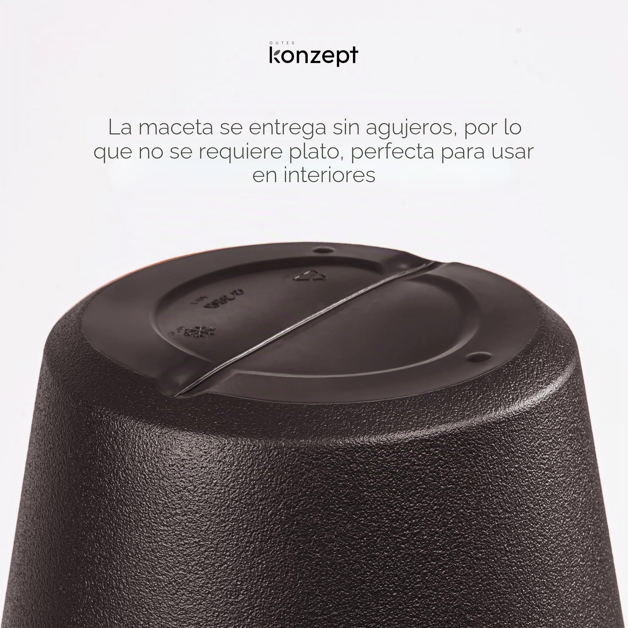 Maceta KONZEPT de 40 cm de diámetro en plástico, alta y grande, 40 L – Maceta con aspecto de arcilla, moderna, resistente a los rayos UV y a las heladas, ligera y de fácil cuidado, para interior y