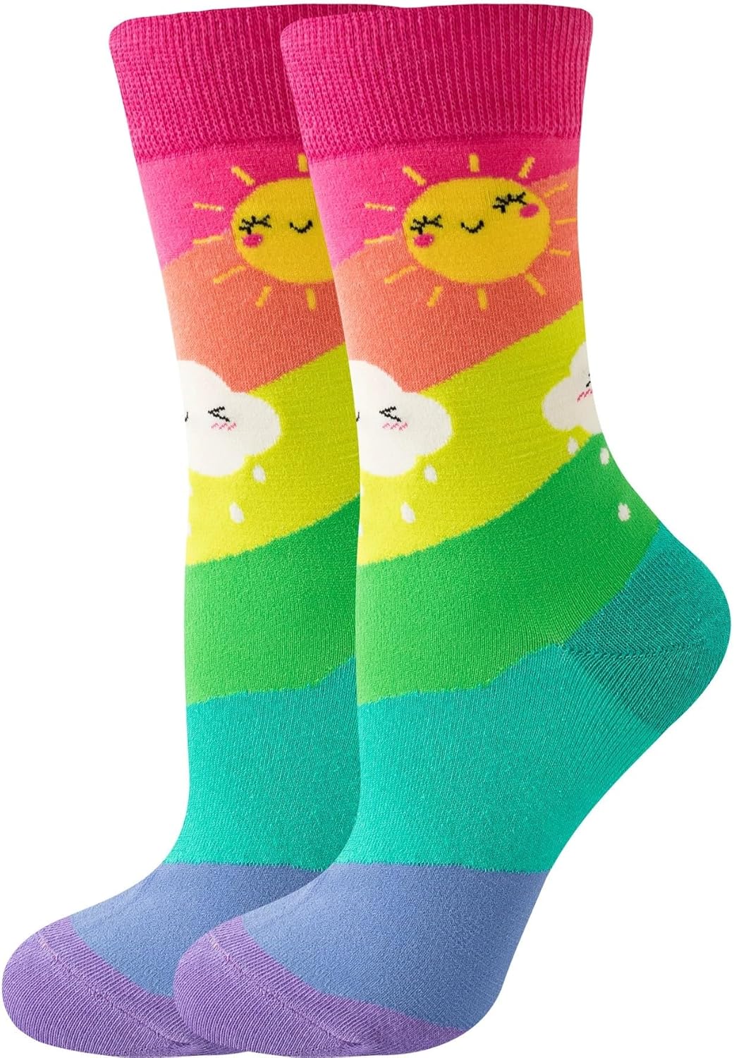 Medias Deportivas para Mujer, Multicolor, Algodón Peinado