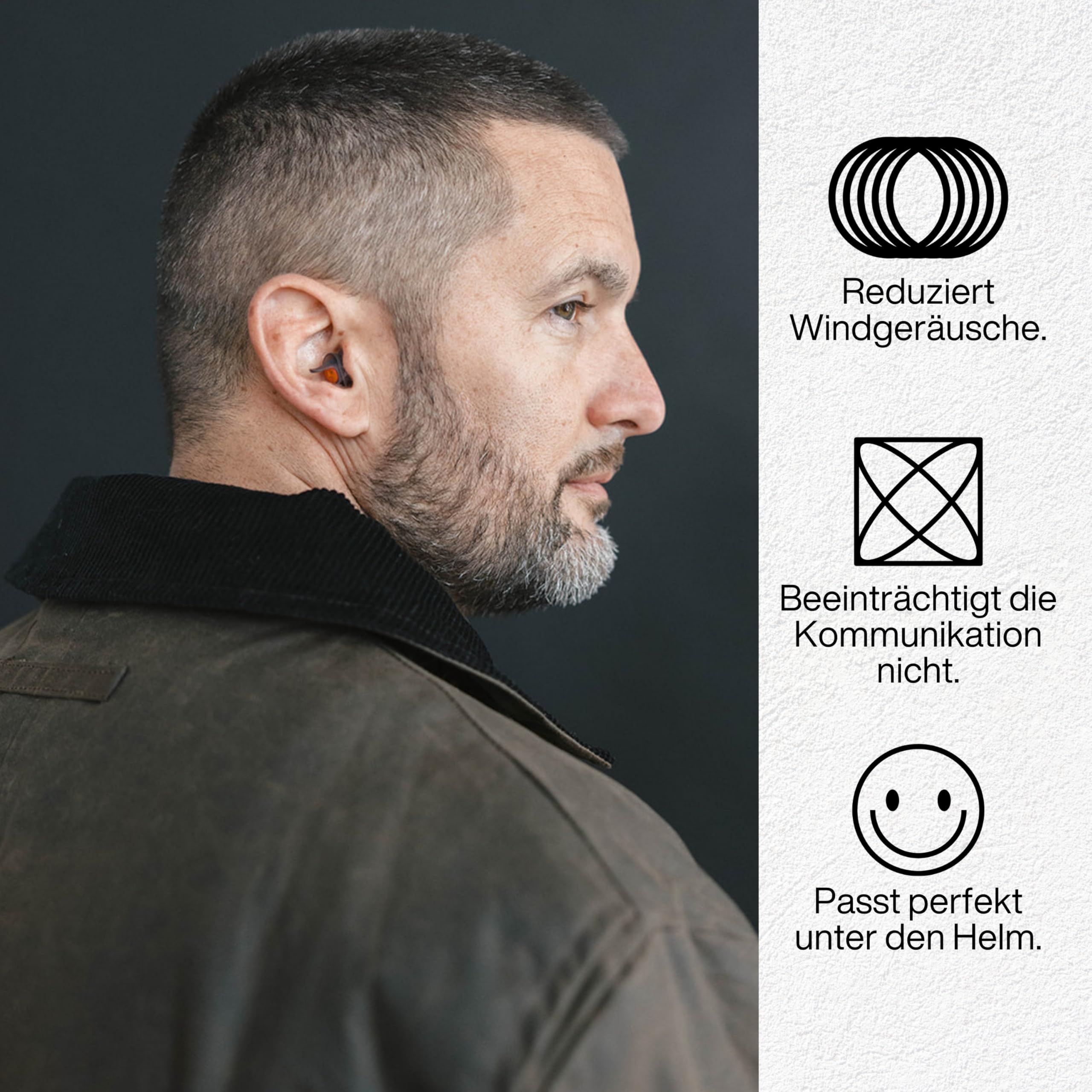 EarPeace Moto Pro Gehörschutzstöpsel - High-Fidelity Motorrad Gehörschutz für Motorradfahrten, Motorsport, Touren, und Rennen - Geräuschunterdrückung um bis zu 20 dB
