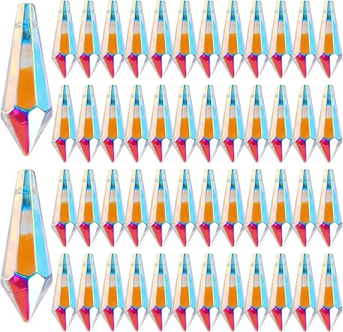 50 colgantes de prismas de carámbano de cristal de 1.496 pulgadas, candelabros de carámbanos, colgantes de cristales, colgantes, lámpara de gotas, disponible en Yaxa Peru