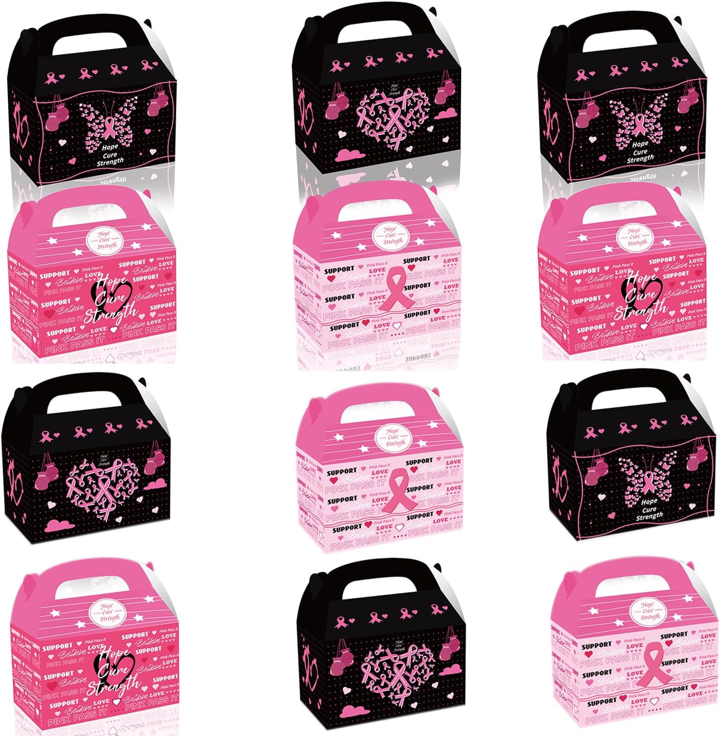 Amazon.com: ATSMOICY 12 Pack Breast Cancer Awareness Gift Boxes - Pink ...