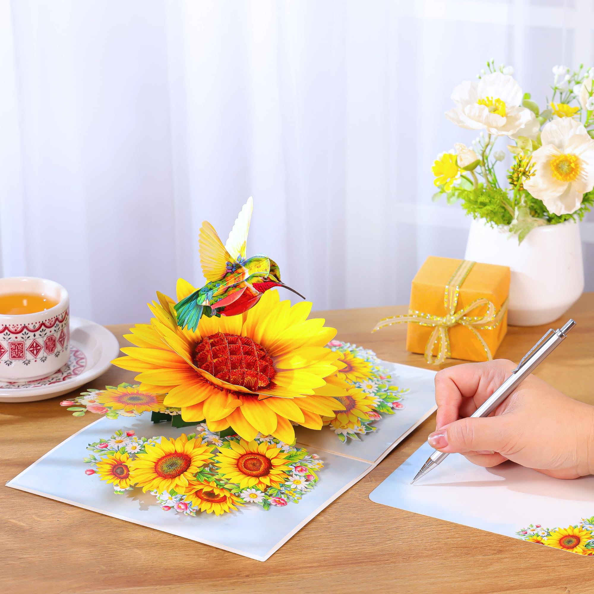 Muttertagskarten mit Kolibri-Sonnenblume, 3D-Pop-Up-Geburtstagskarte für Frauen, Mutter, Ehefrau, Tochter, sie, Schwester, Freundin, Oma, ideales Geschenk zum Valentinstag, Dankeschön, Genesung