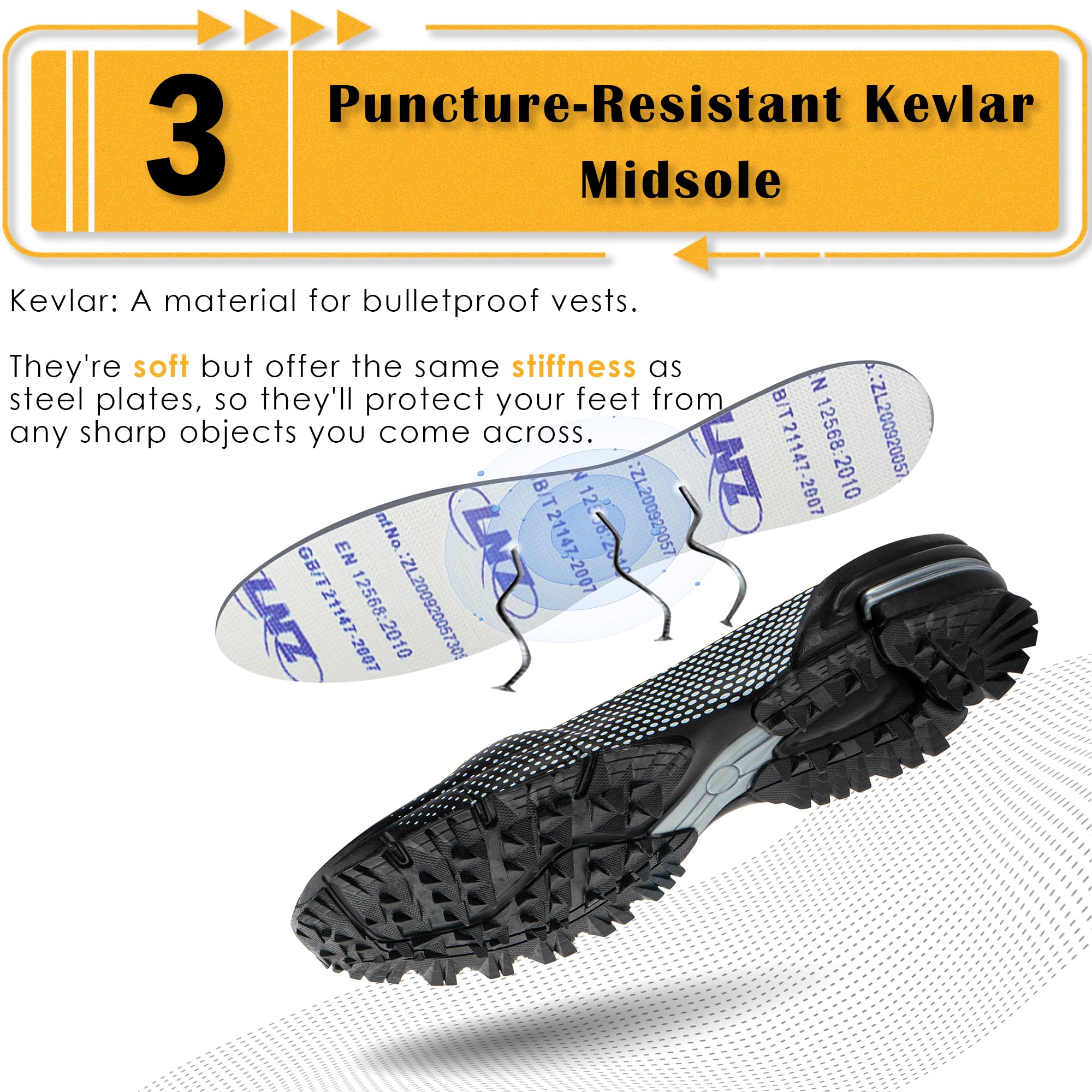 Sicherheitsschuhe Herren Damen Arbeitsschuhe mit Kevlar Stahlkappe
