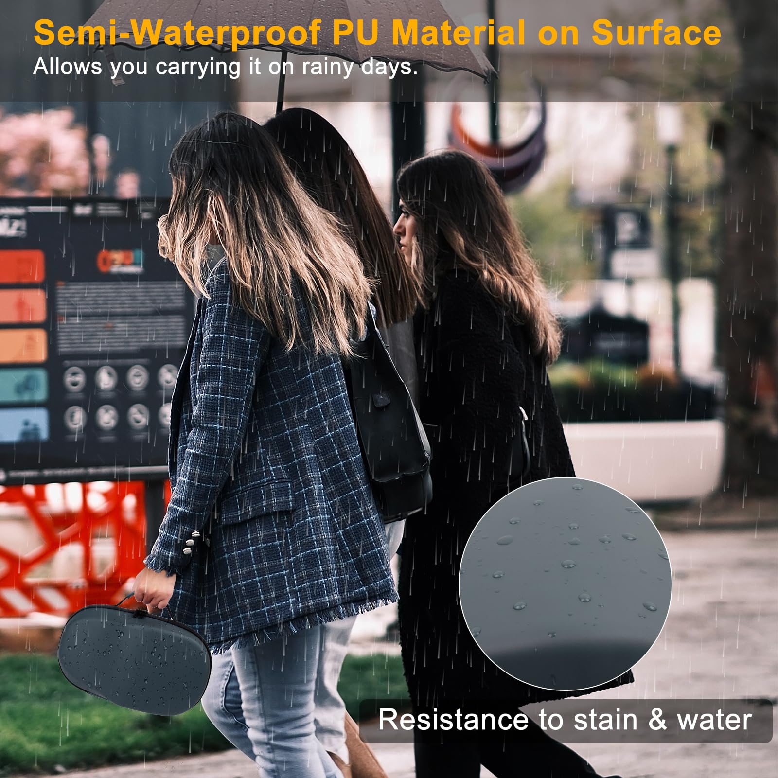 Custodia per cuffie VR e controller da gioco, custodia personalizzata, impermeabile, antiurto, borsa portatile con tasca in rete per accessori, grigio
