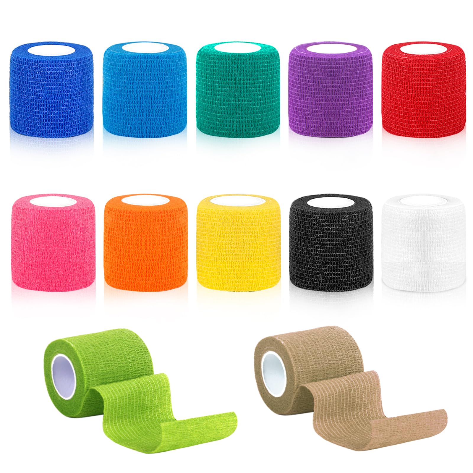 Vendas Autoadhesivas 5cm x 4,5m Telas No Tejidas Venda Cohesiva Elástica Vendaje Primeros Auxilios Deportes
