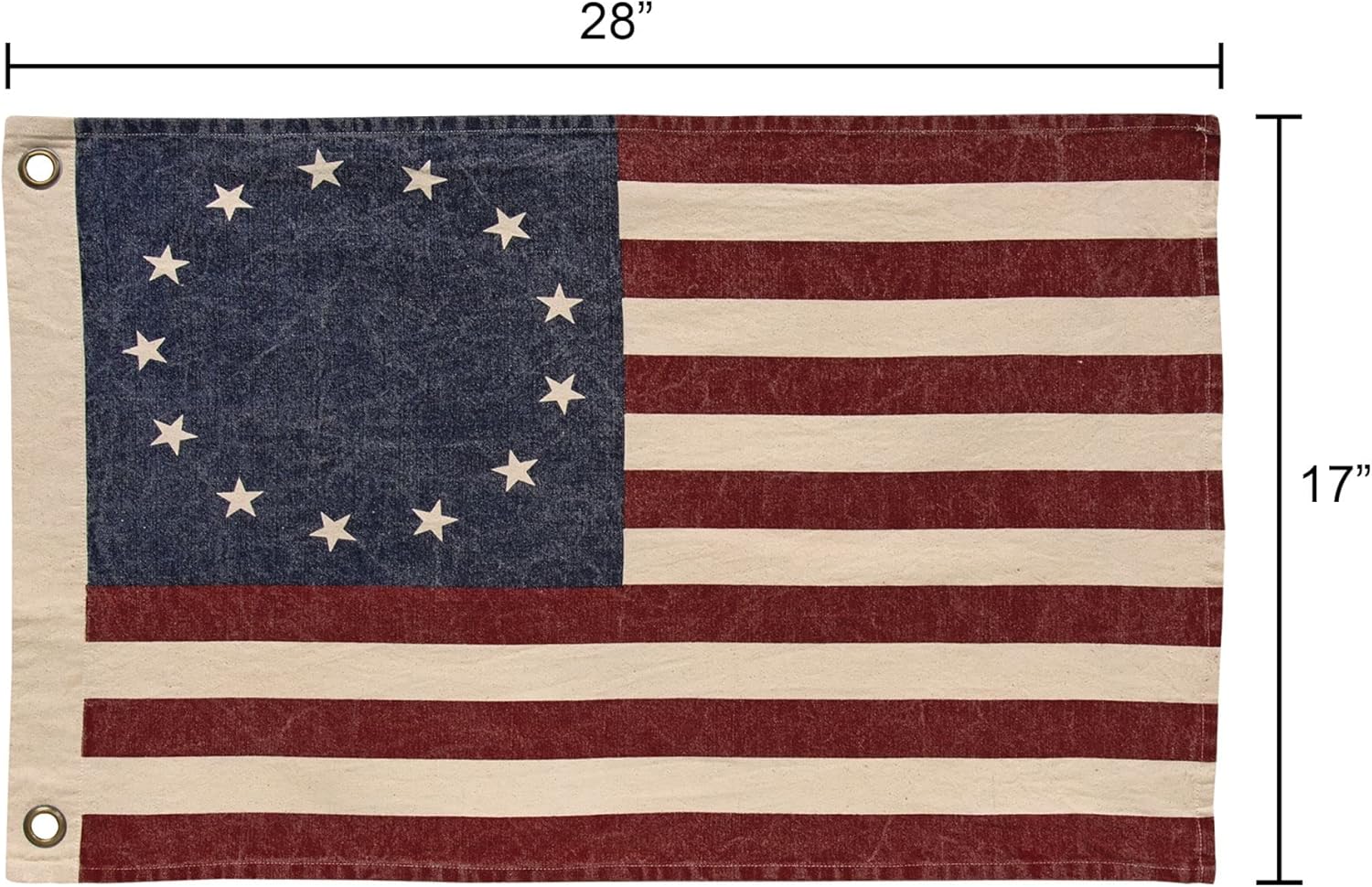 Stonewashed Betsy Ross Flag, 17"x28"