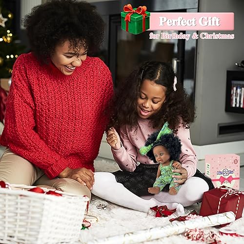 Miniatura 7 de Nice2you Muñecas de bebé negras, muñeca negra afroamericana de 10 pulgadas para niña de 1 a 3, muñeca realista para niños pequeños de 1 2 3 4 5