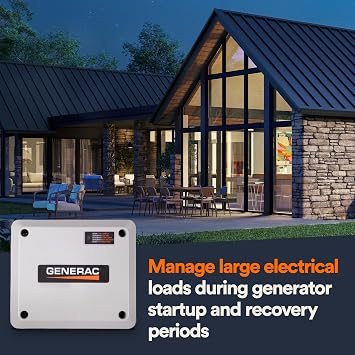 Generac 7000 50 Amp Load Manager - Efficient Load Prioritization and Wire-Free Technology for Reliable Power Management - Lock-Feature and LED Status Display for Convenient Operation - Gray