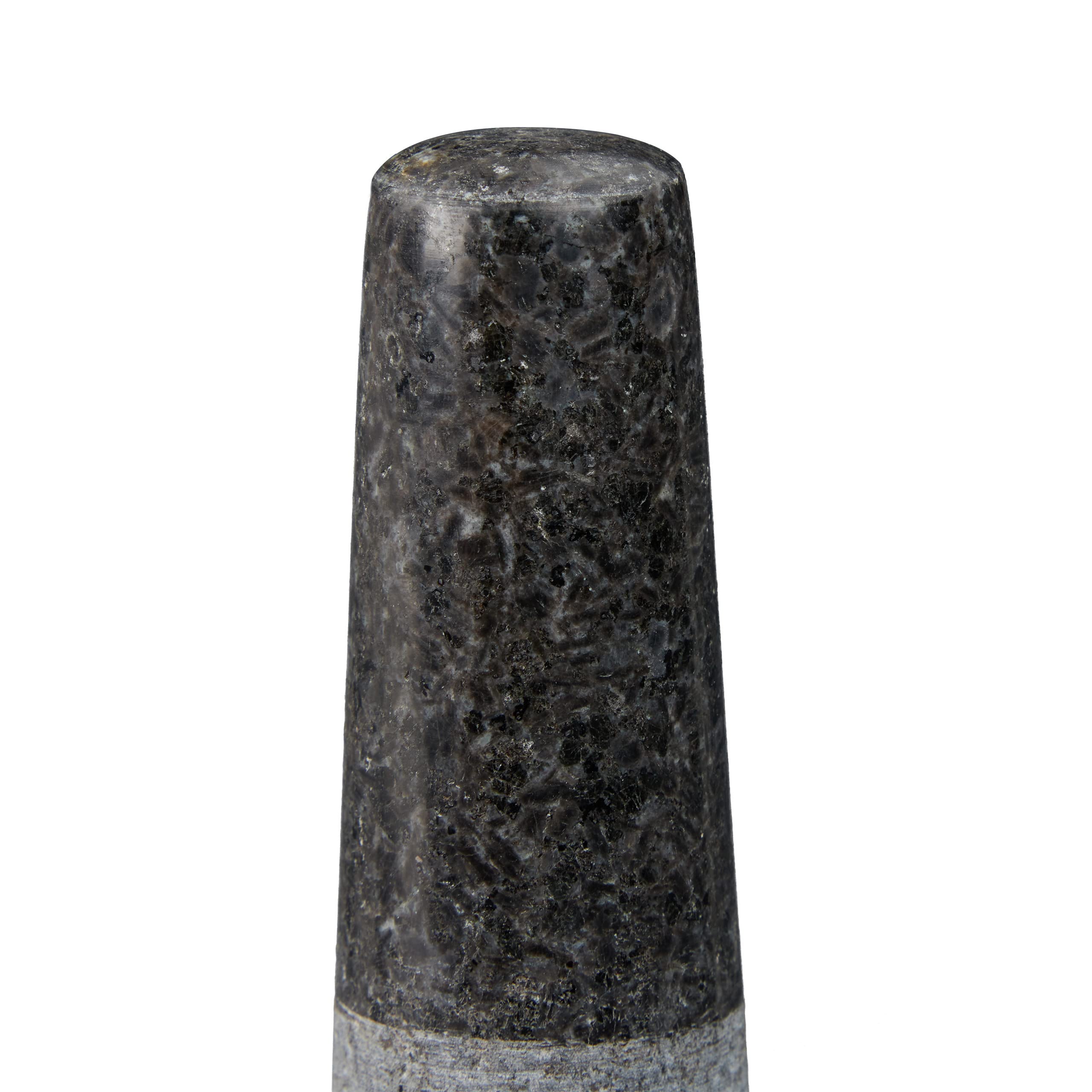 Relaxdays Mortero Granito con Mano, Resistente, Duradero, Especias, Hierbas, Moledor Piedra Pulida, 8,5cm Ø, 100ml, Gris