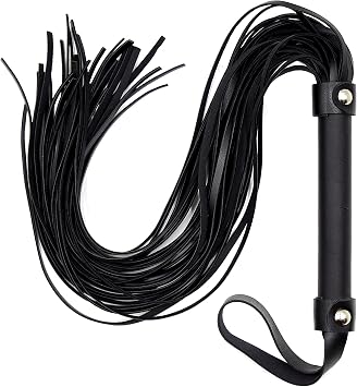 18" Black Faux Leather Horse Whip, Costume Whip for Halloween and Riding, Equestrian Sport