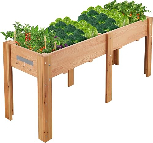 Carré Potager Surélevé en Bois avec Pieds GarveeMore
