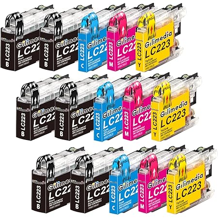 4 Cyan Cartouches D'encre Remplacer Brother LC223C Non-OEM / Compatible