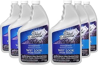 Black Diamond Stoneworks Wet Look Natural Stone Sealer Provides Durable Gloss and Protection to: Slate, Concrete, Brick, Pavers, Sandstone, Driveways, Garage Floors. Interior or Exterior. QT-6